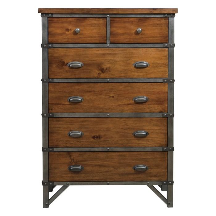 Holverson Chest in Rustic Brown & Gunmetal 1715-9 - Furniture 4 Less Outlet (Salinas,CA)