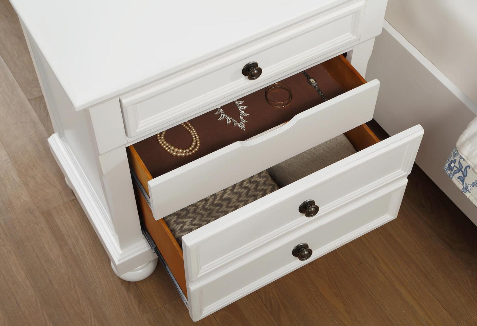 Laurelin 3 Drawer Nightstand in White 1714W-4 - Furniture 4 Less Outlet (Salinas,CA)