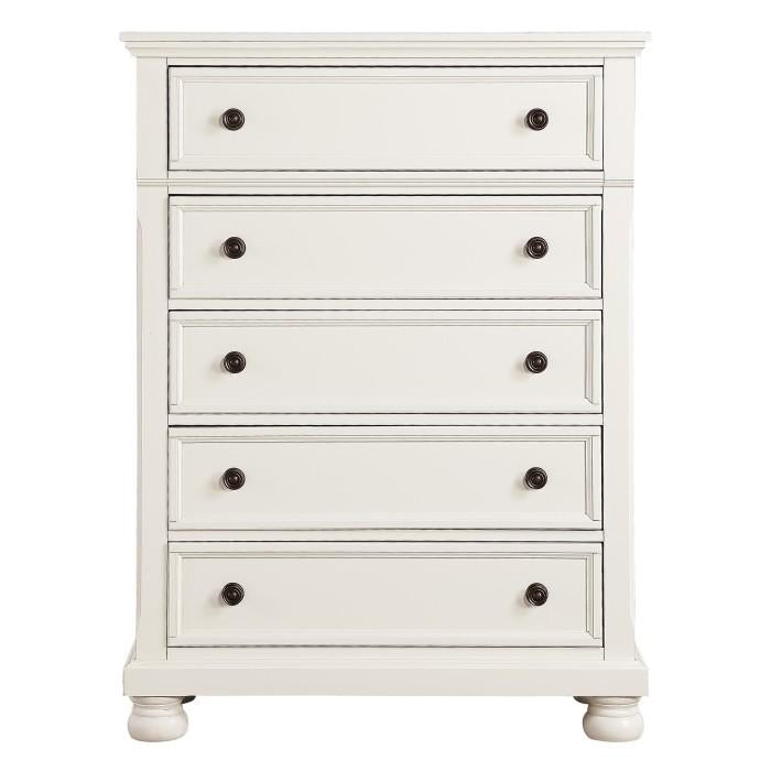 Laurelin 5 Drawer Chest in White 1714W-9 - Furniture 4 Less Outlet (Salinas,CA)