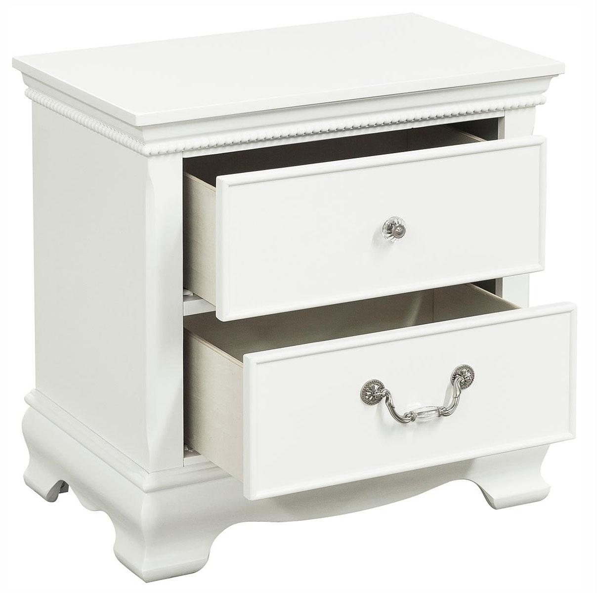 Lucida 2 Drawer Nightstand in White 2039W-4 - Furniture 4 Less Outlet (Salinas,CA)