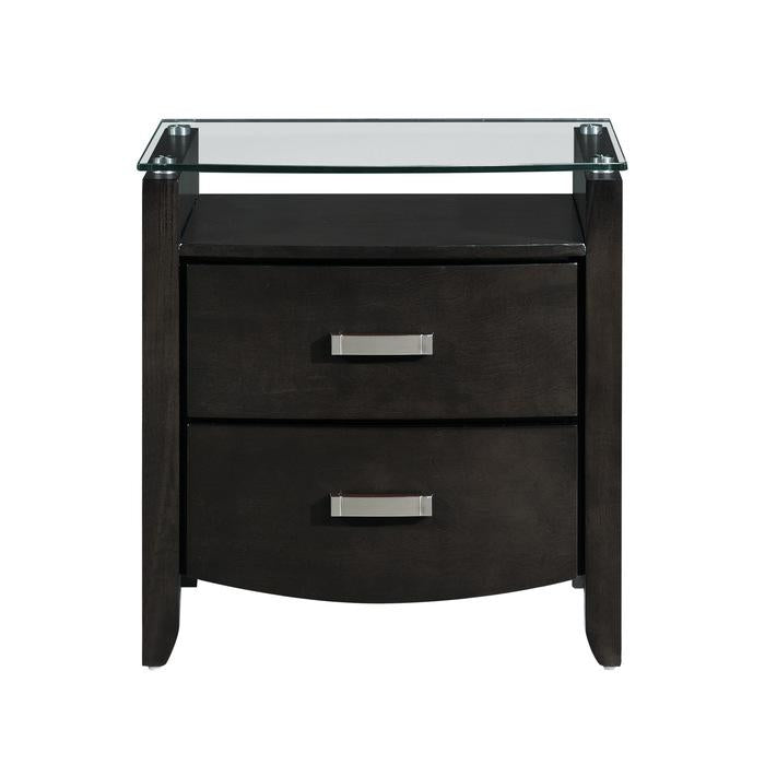 Lyric 2 Drawer Nightstand in Brownish Gray 1737NGY-4 - Furniture 4 Less Outlet (Salinas,CA)