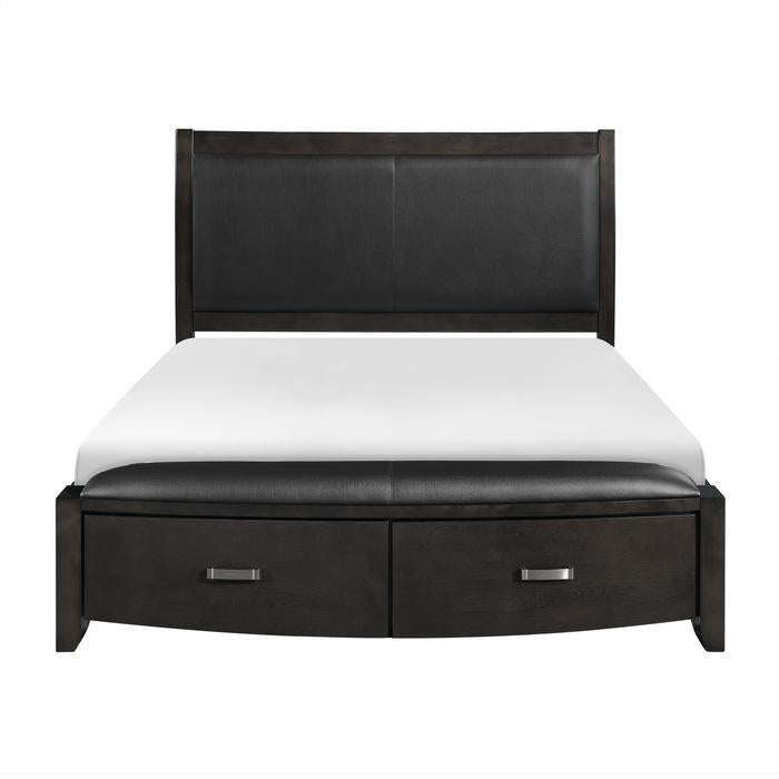 Lyric Queen Sleigh Storage Bed in Brownish Gray 1737NGY-1 - Furniture 4 Less Outlet (Salinas,CA)