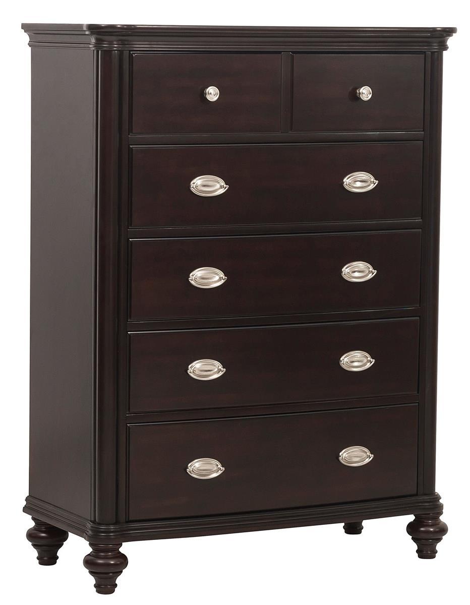 Marston 5 Drawer Chest in Dark Cherry 2615DC-9 - Furniture 4 Less Outlet (Salinas,CA)