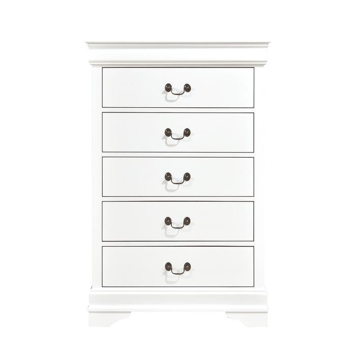 Mayville 5 Drawer Chest in White 2147W-9 - Furniture 4 Less Outlet (Salinas,CA)