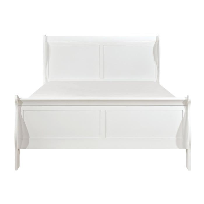 Mayville Queen Sleigh Bed in White 2147W-1 - Furniture 4 Less Outlet (Salinas,CA)