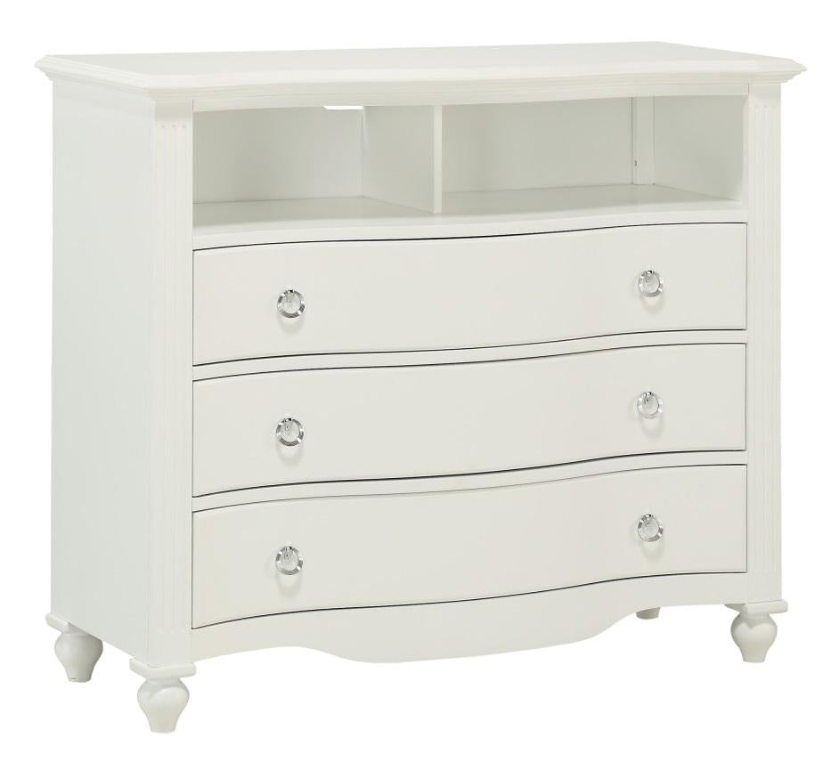 Meghan 3 Drawer Media Chest in White 2058WH-11 - Furniture 4 Less Outlet (Salinas,CA)