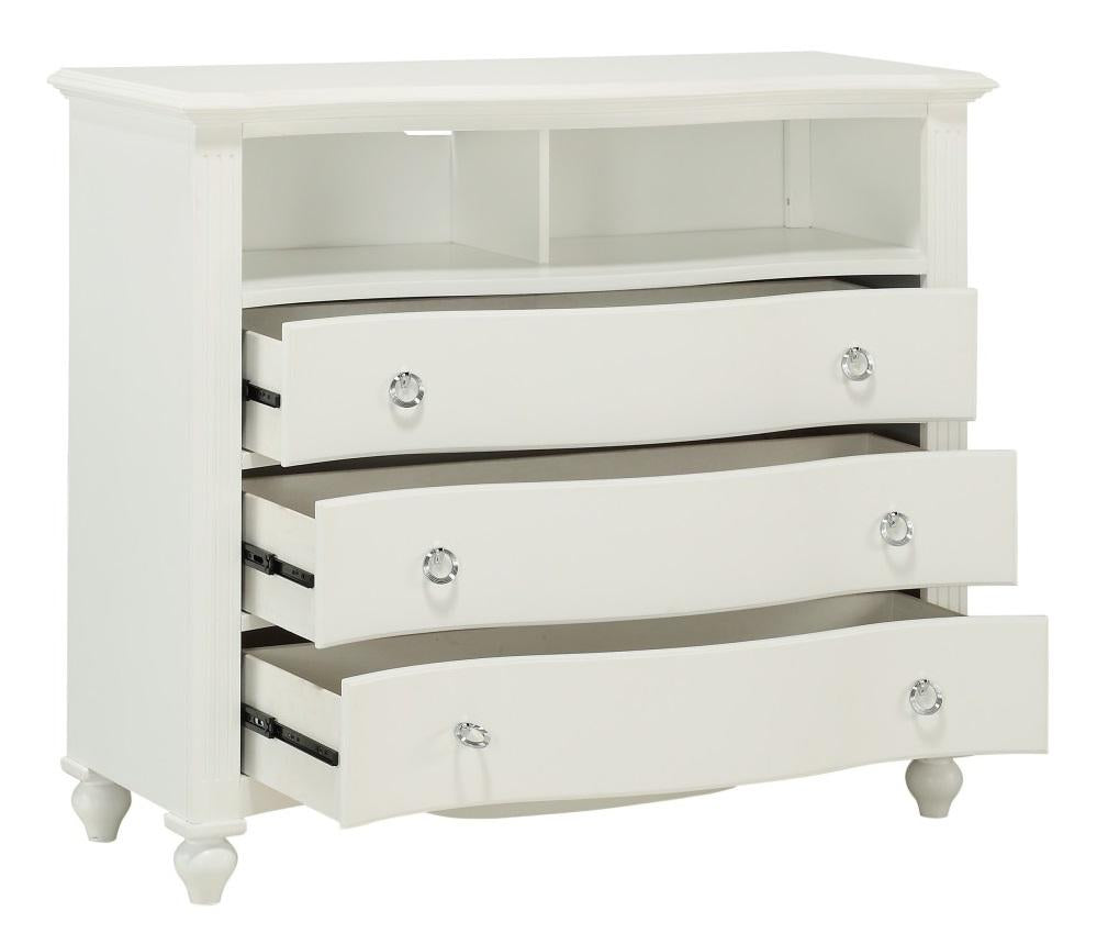 Meghan 3 Drawer Media Chest in White 2058WH-11 - Furniture 4 Less Outlet (Salinas,CA)