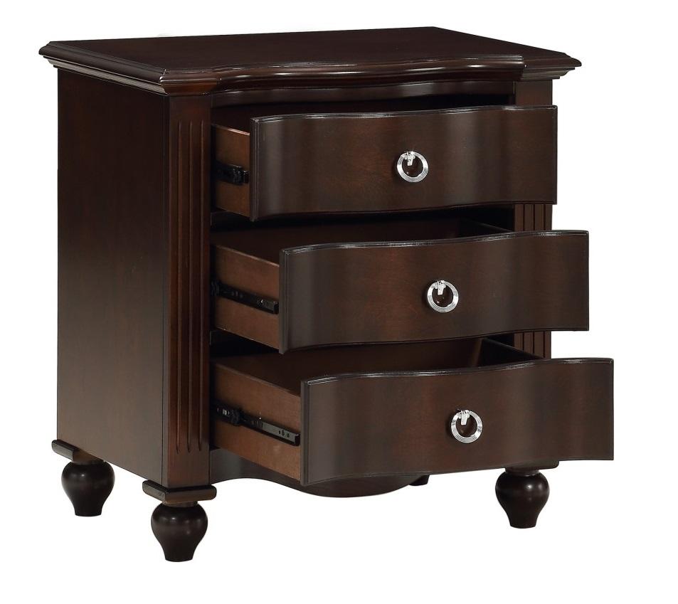 Meghan 3-Drawer Nightstand in Espresso - Furniture 4 Less Outlet (Salinas,CA)