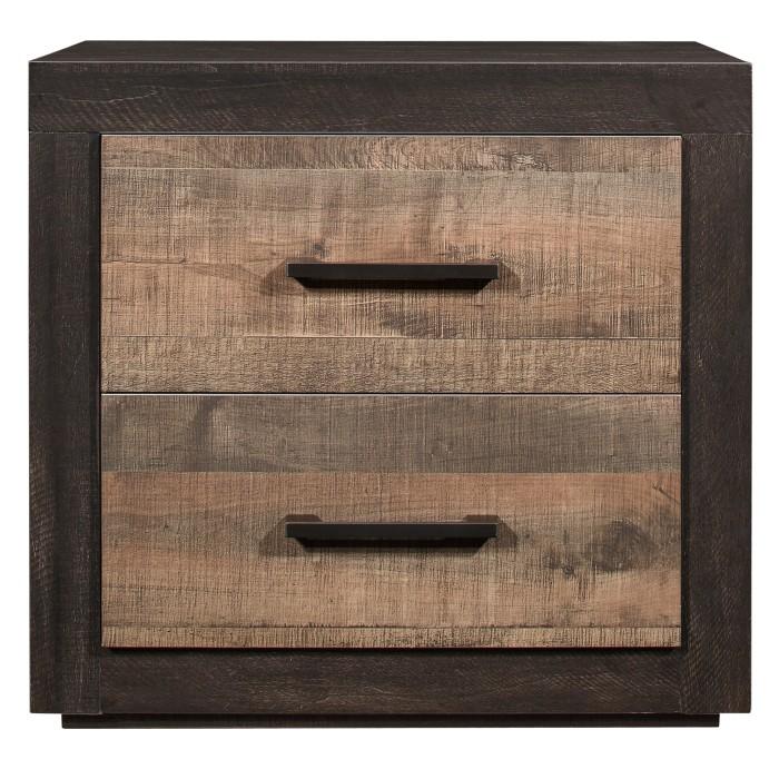 Miter Nightstand in Rustin Mahogany & Dark Ebony 1762-4 - Furniture 4 Less Outlet (Salinas,CA)