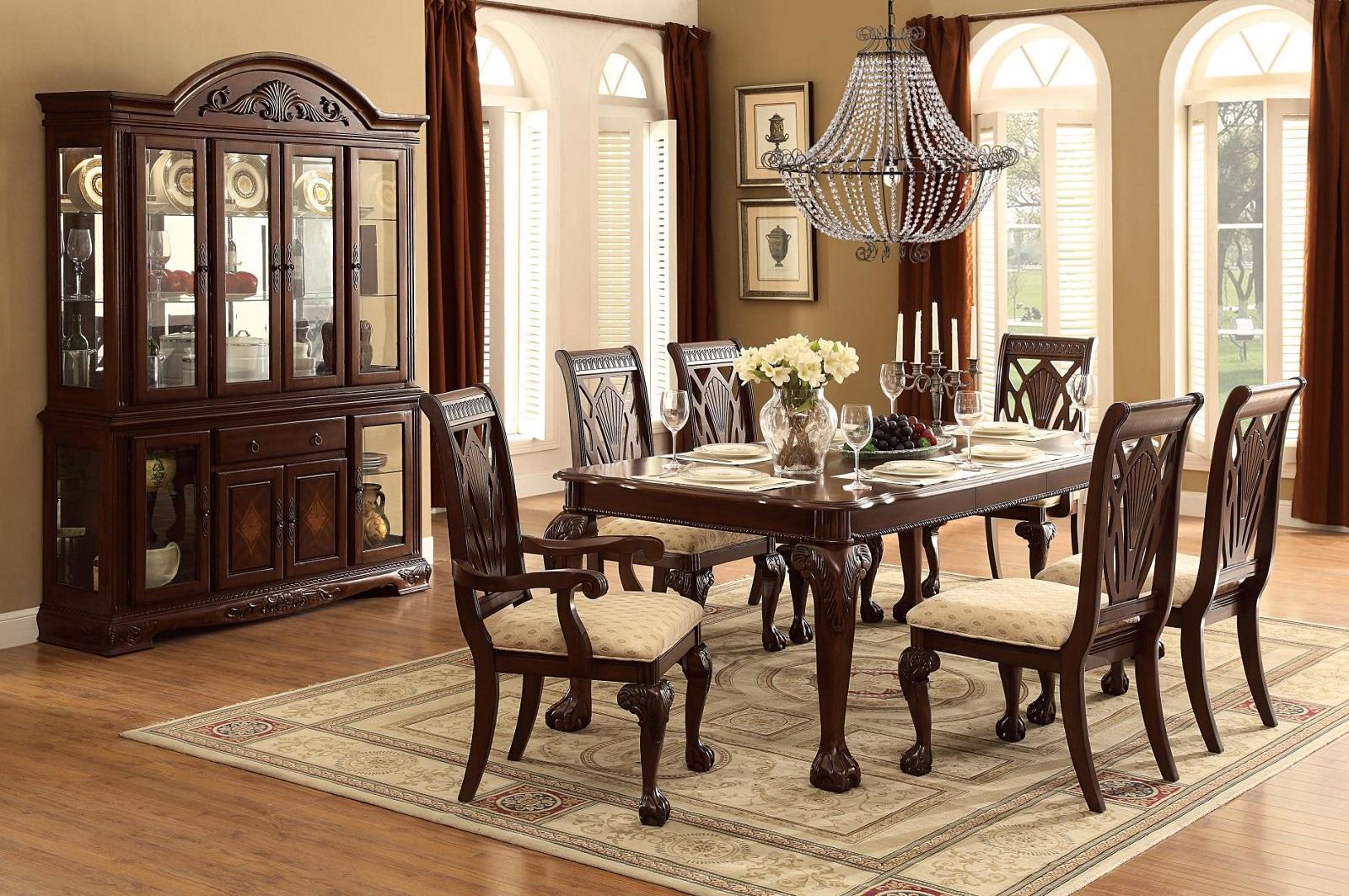 Norwich Dining Table in Dark Cherry 5055-82 - Furniture 4 Less Outlet (Salinas,CA)