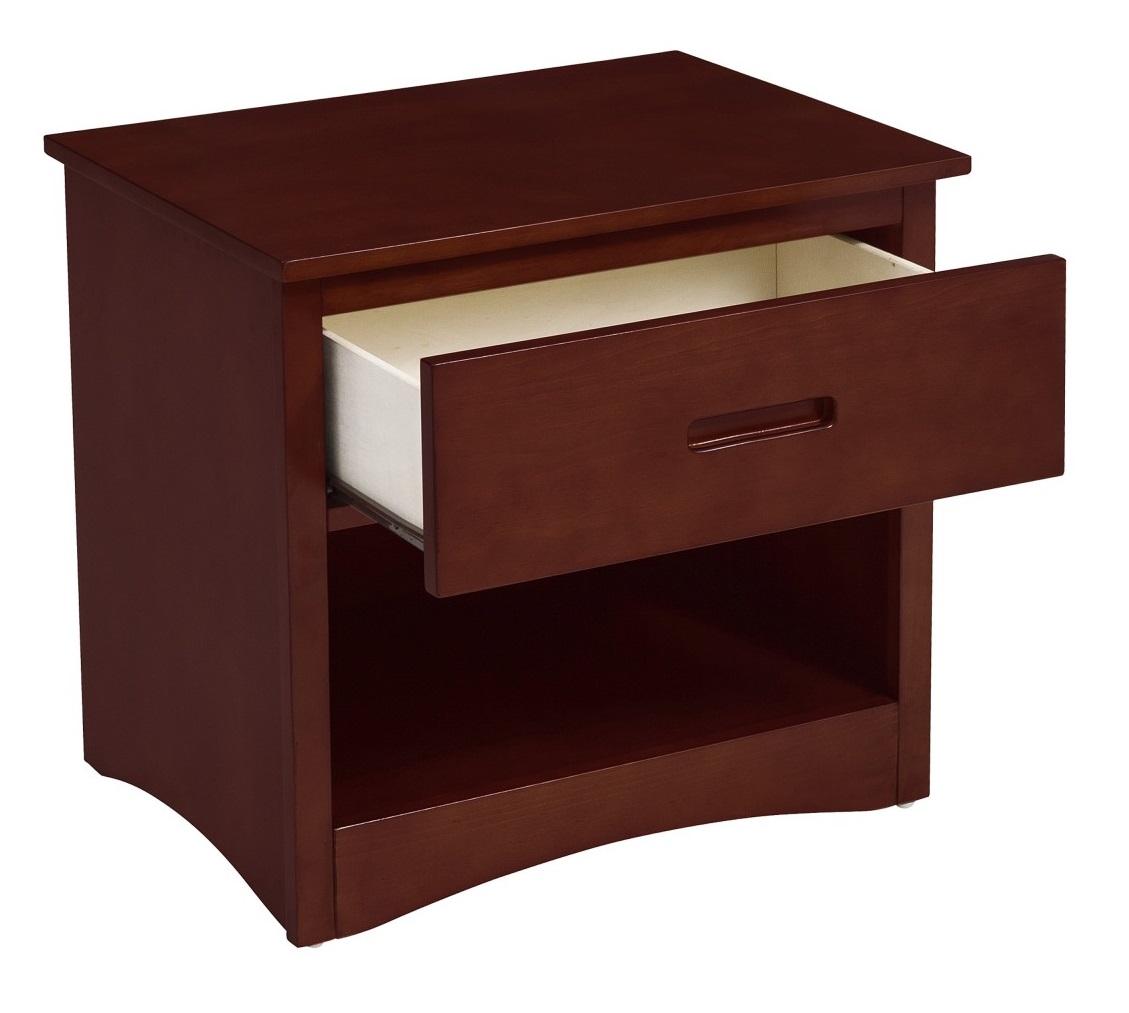 Rowe 1 Drawer Night Stand in Dark Cherry B2013DC-4 - Furniture 4 Less Outlet (Salinas,CA)