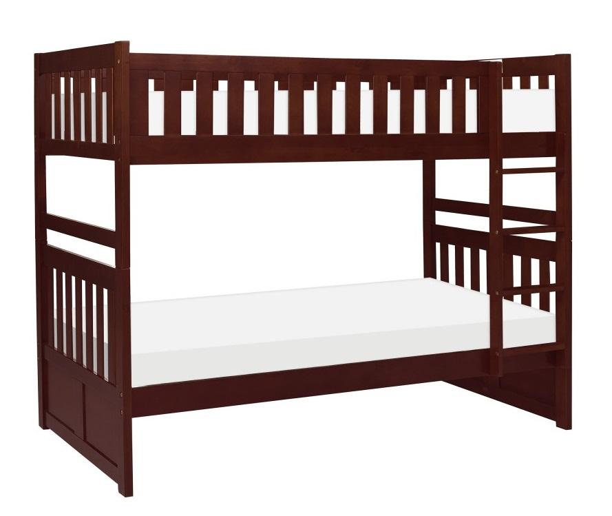 Rowe Twin/Twin Bunk Bed in Dark Cherry B2013DC-1 - Furniture 4 Less Outlet (Salinas,CA)