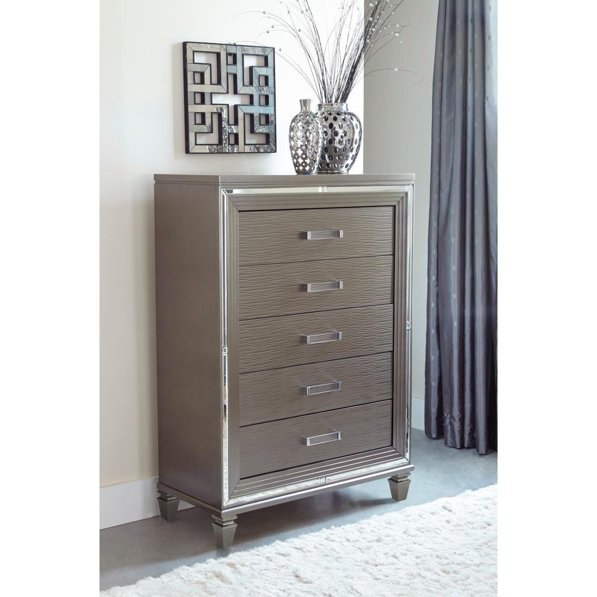 Tamsin Chest in Silver Grey Metallic 1616-9 - Furniture 4 Less Outlet (Salinas,CA)
