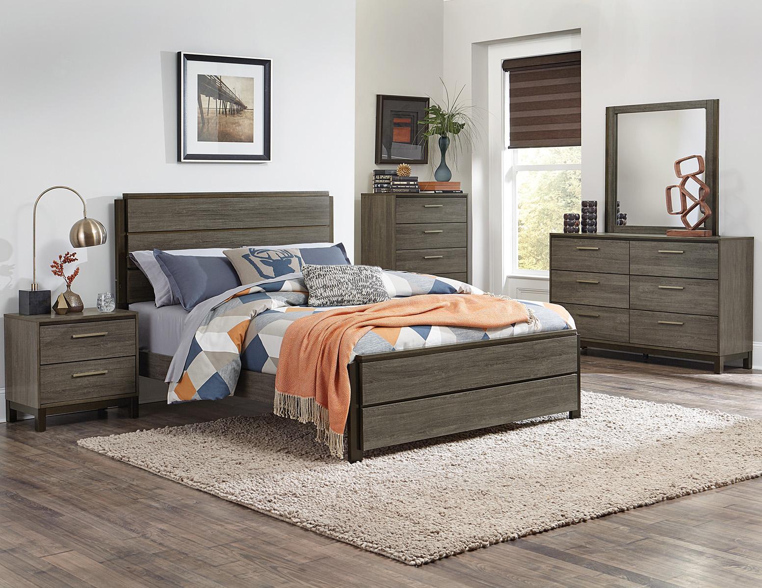 Vestavia Queen Panel Bed in Gray 1936-1 - Furniture 4 Less Outlet (Salinas,CA)