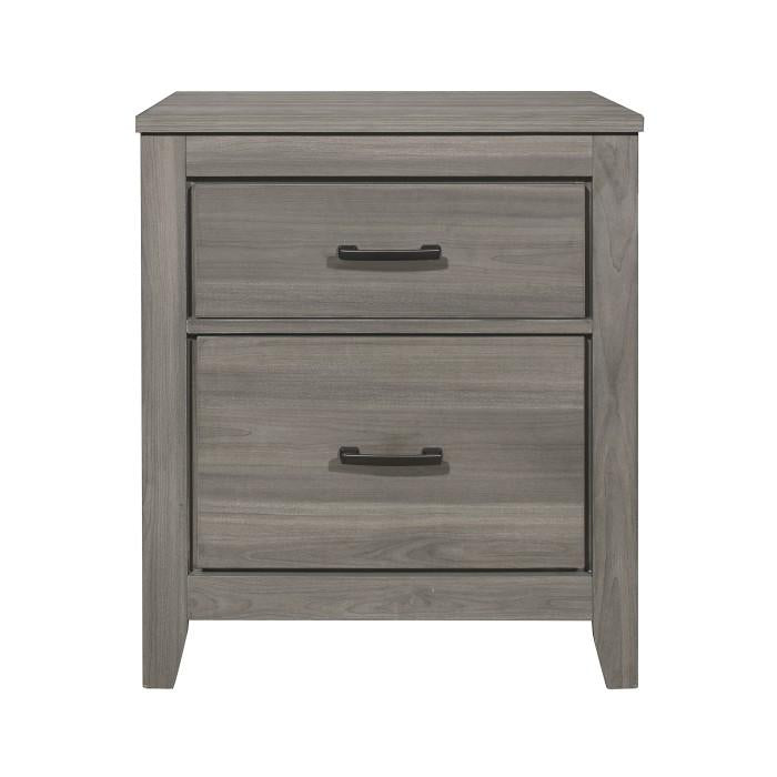 Waldorf 2 Drawer Nightstand in Dark Gray 1902-4 - Furniture 4 Less Outlet (Salinas,CA)