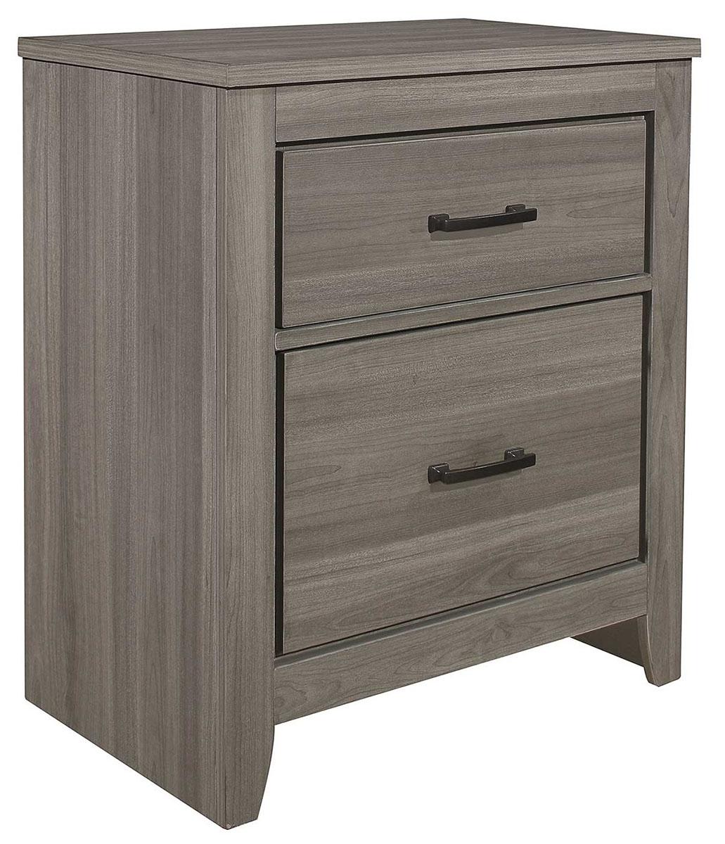 Waldorf 2 Drawer Nightstand in Dark Gray 1902-4 - Furniture 4 Less Outlet (Salinas,CA)