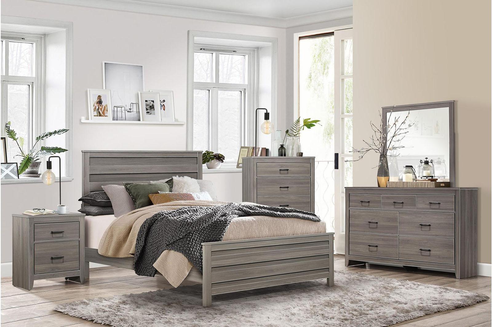 Waldorf 2 Drawer Nightstand in Dark Gray 1902-4 - Furniture 4 Less Outlet (Salinas,CA)