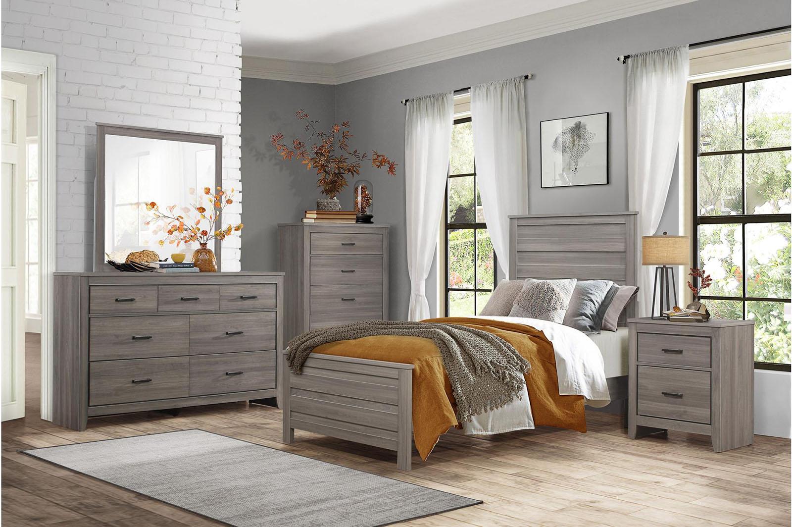 Waldorf King Panel Bed in Dark Gray 1902K-1EK - Furniture 4 Less Outlet (Salinas,CA)