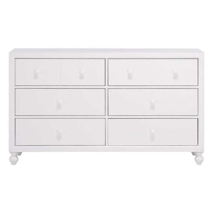 Wellsummer 6 Drawer Dresser in White 1803W-5 - Furniture 4 Less Outlet (Salinas,CA)