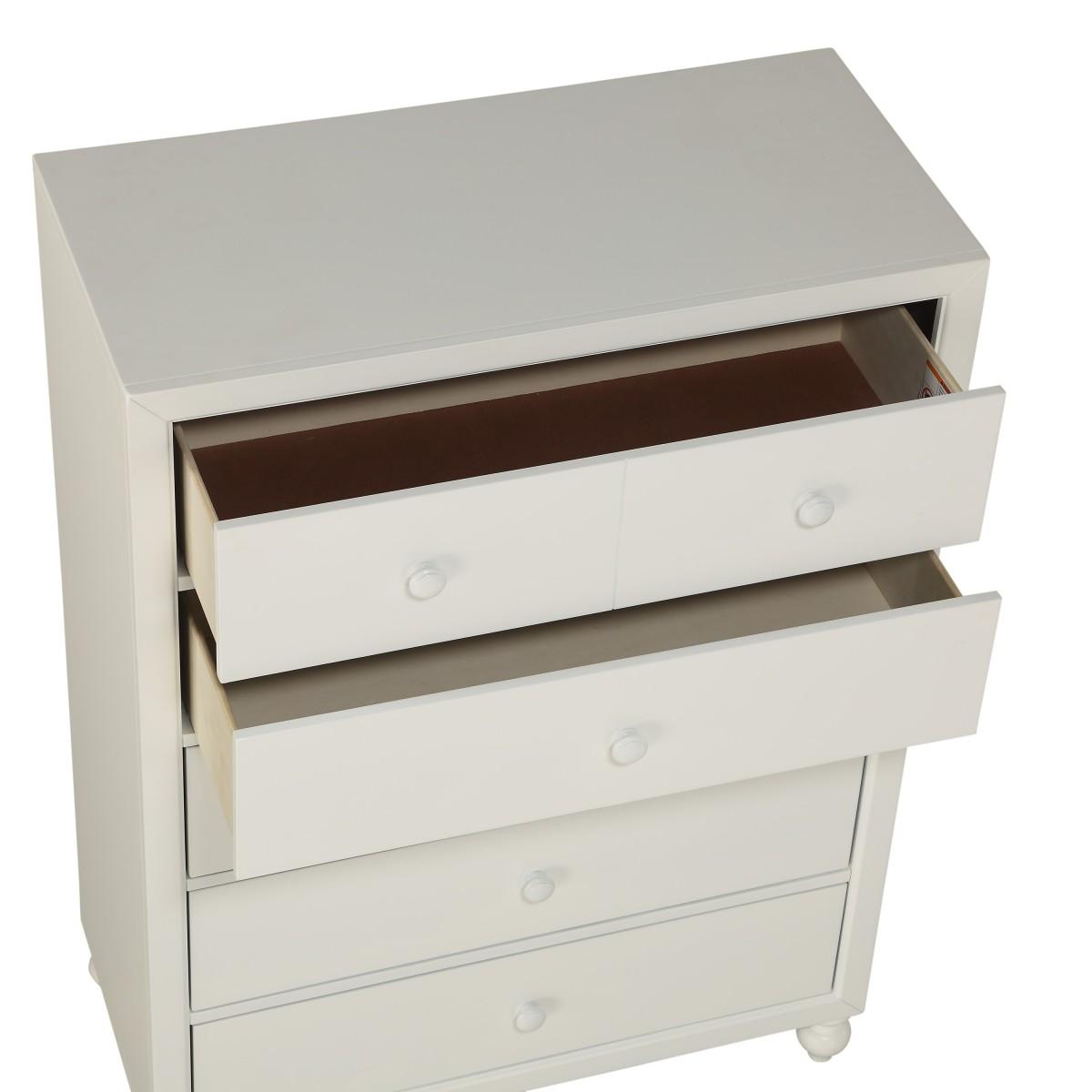 Wellsummer 5 Drawer Chest in White 1803W-9 - Furniture 4 Less Outlet (Salinas,CA)