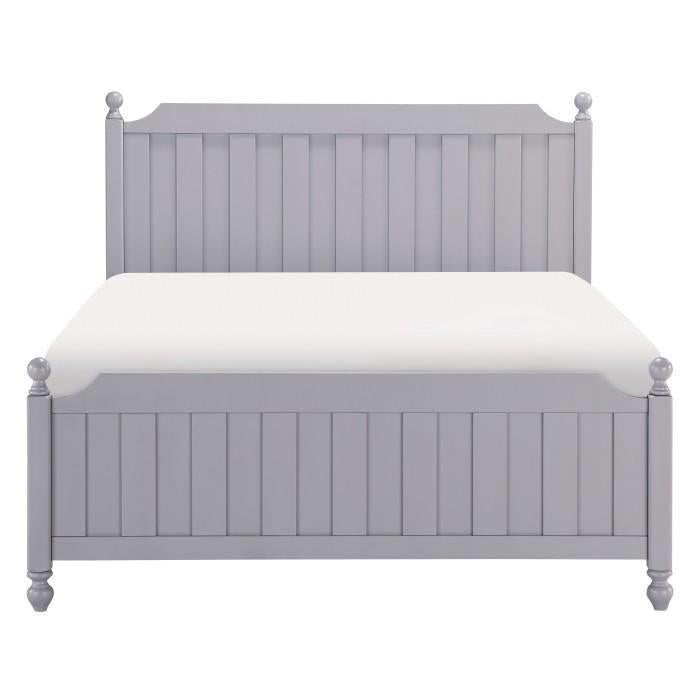 Wellsummer Queen Panel Bed in Gray 1803GY-1 - Furniture 4 Less Outlet (Salinas,CA)