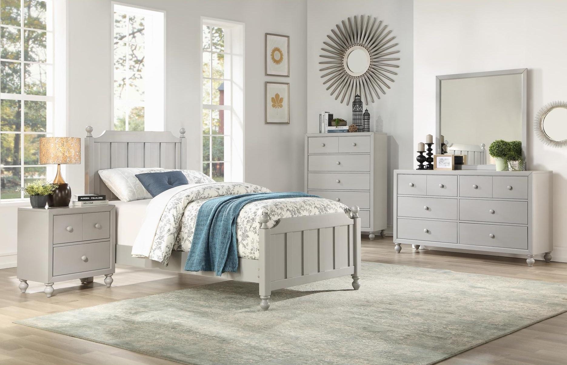 Wellsummer Twin Panel Bed in Gray 1803GYT-1 - Furniture 4 Less Outlet (Salinas,CA)