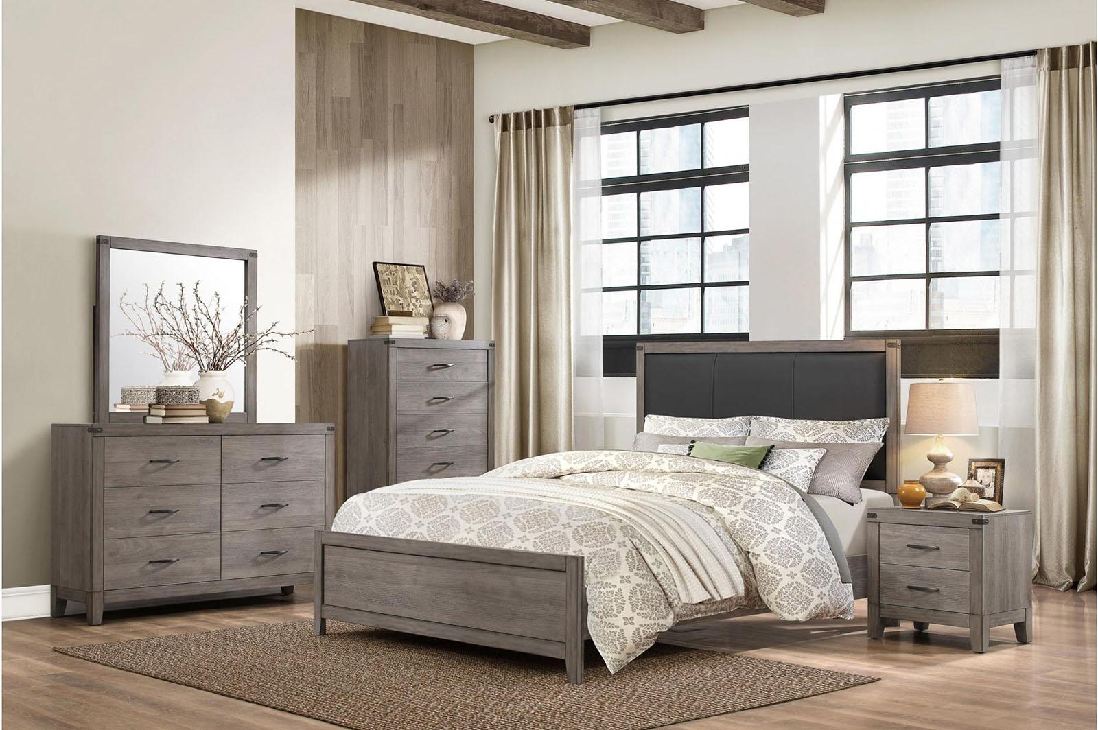 Woodrow Queen Panel Bed in Gray 2042-1 - Furniture 4 Less Outlet (Salinas,CA)
