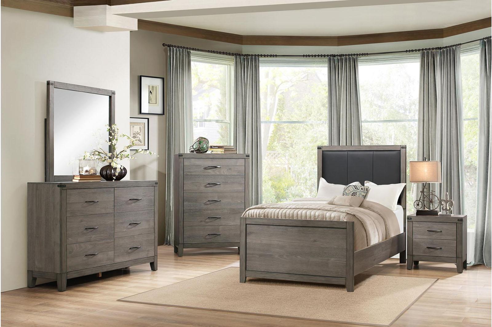 Woodrow Twin Panel Bed in Gray 2042T-1 - Furniture 4 Less Outlet (Salinas,CA)