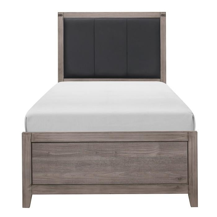 Woodrow Twin Panel Bed in Gray 2042T-1 - Furniture 4 Less Outlet (Salinas,CA)