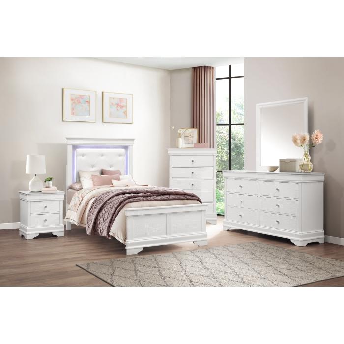 Lana (2) Twin Bed with LED Lighting - Furniture 4 Less Outlet (Salinas,CA)