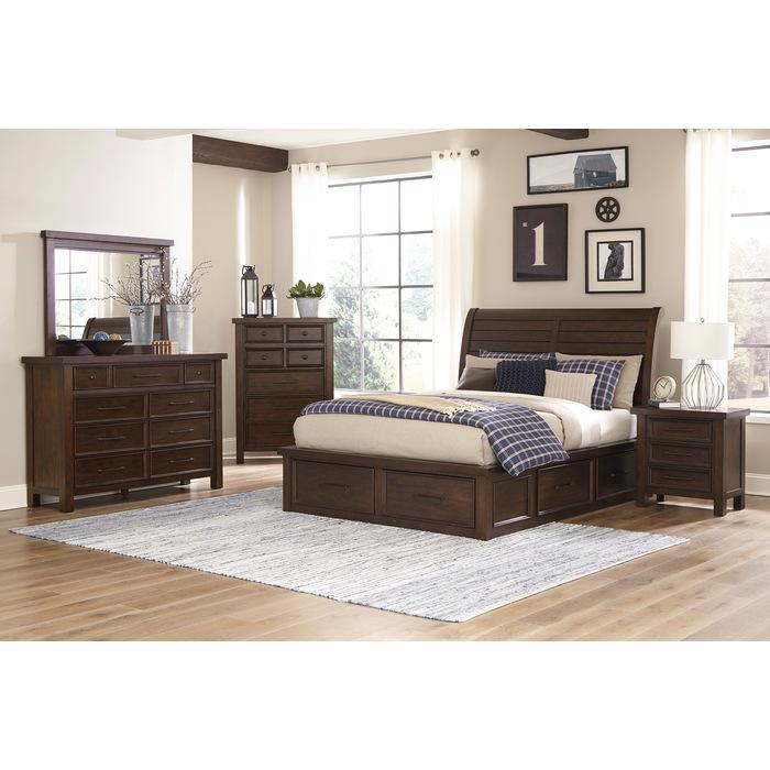 Logandale (4) Eastern King Platform Bed with Footboard Storage - Furniture 4 Less Outlet (Salinas,CA)