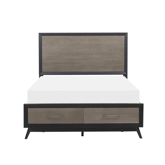 Raku Queen Storage Platform Bed in Gray 1711-1 - Furniture 4 Less Outlet (Salinas,CA)