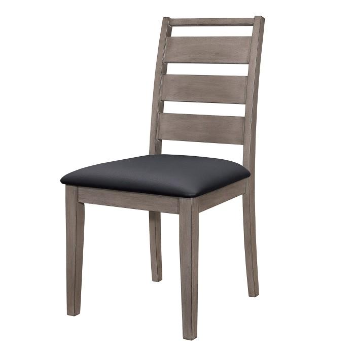 Woodrow Side Chair, Black PU - Furniture 4 Less Outlet (Salinas,CA)