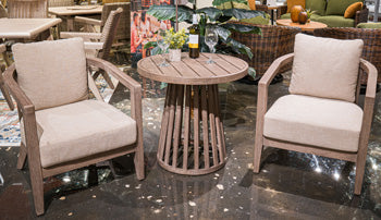 Joy Lagoon Outdoor Chairs with Cushions/Table (Set of 3) - Furniture 4 Less Outlet (Salinas,CA)