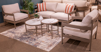 Bluff Trail Outdoor Love/Chairs/Tables Set (Set of 5) - Furniture 4 Less Outlet (Salinas,CA)