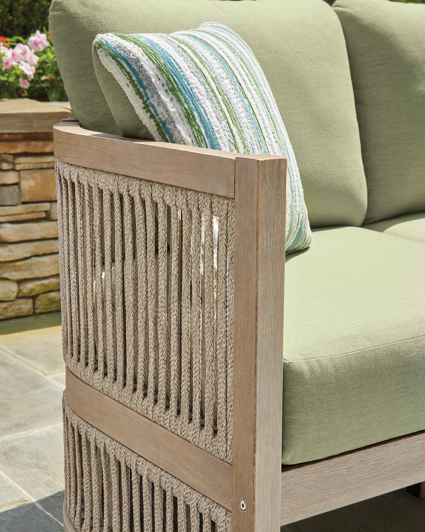 Serena Shores Outdoor Sofa with Cushion - Furniture 4 Less Outlet (Salinas,CA)