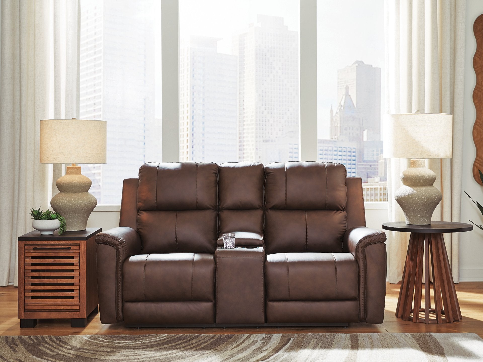Bleckley Power Reclining Loveseat with Console - Furniture 4 Less Outlet (Salinas,CA)