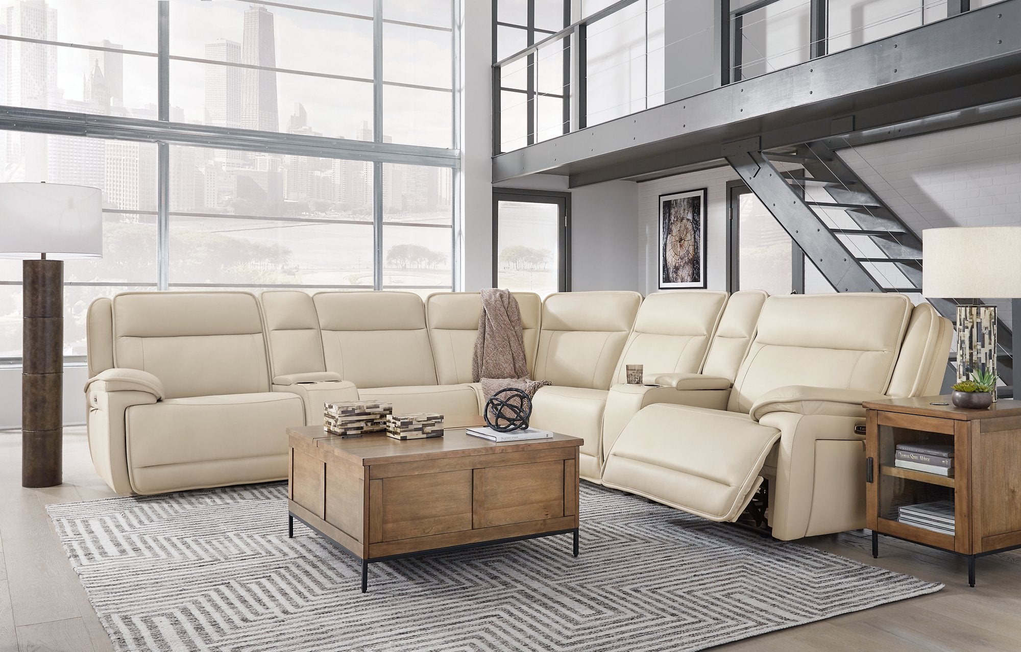 Double Deal Reclining Sectional with 2 Consoles - Furniture 4 Less Outlet (Salinas,CA)