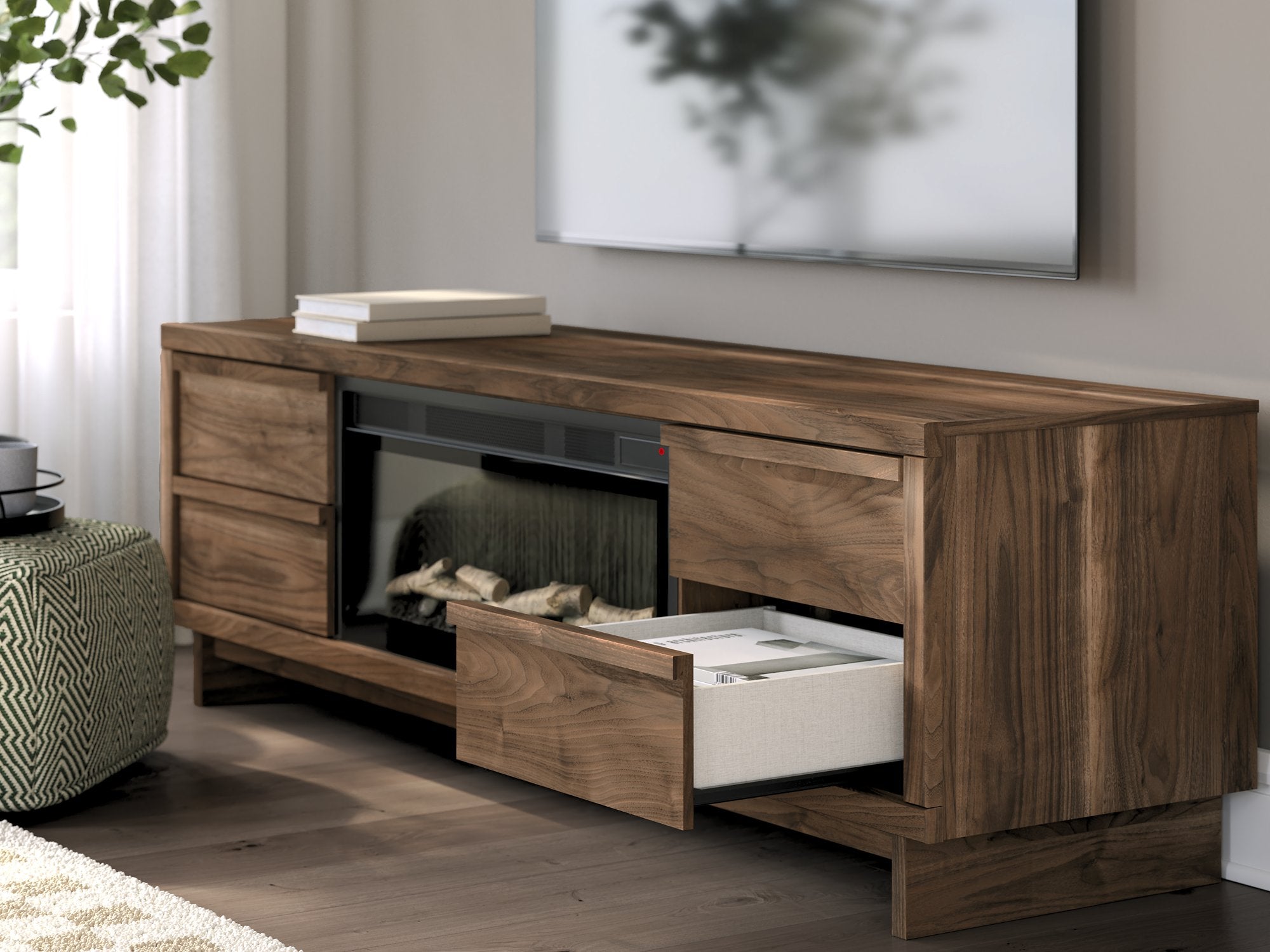 Zadilyn 72" TV Stand with Electric Fireplace - Furniture 4 Less Outlet (Salinas,CA)