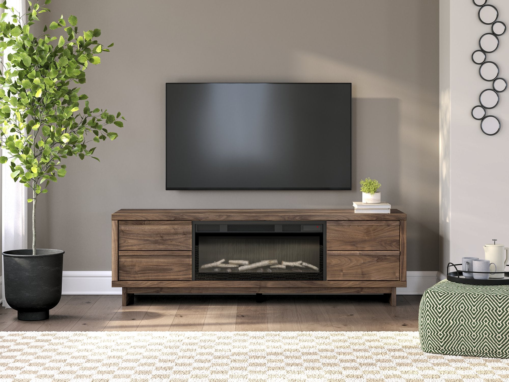 Zadilyn 72" TV Stand with Electric Fireplace - Furniture 4 Less Outlet (Salinas,CA)