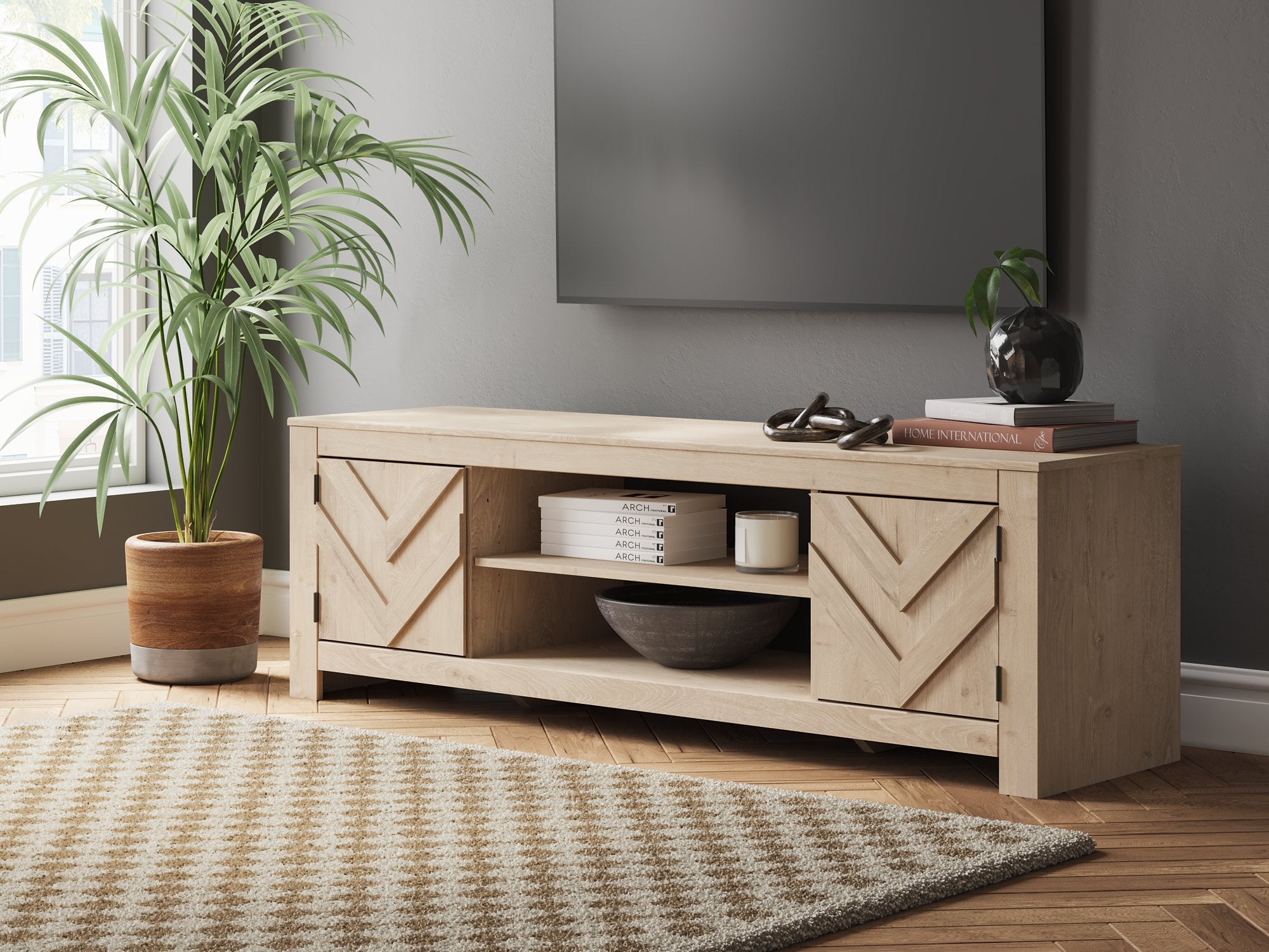 Cayboni 71" TV Stand with Electric Fireplace - Furniture 4 Less Outlet (Salinas,CA)