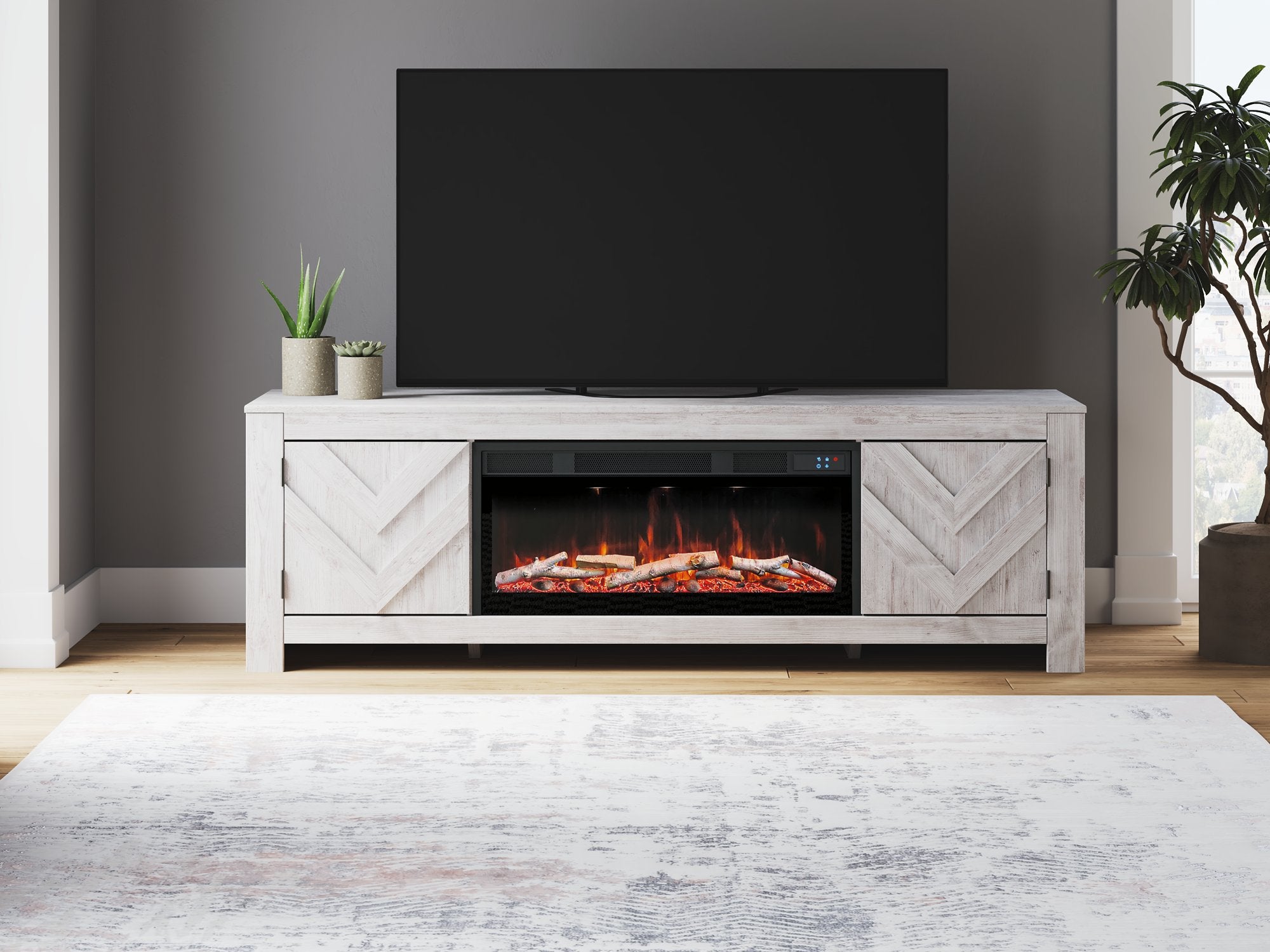 Cayboni 71" TV Stand with Electric Fireplace - Furniture 4 Less Outlet (Salinas,CA)