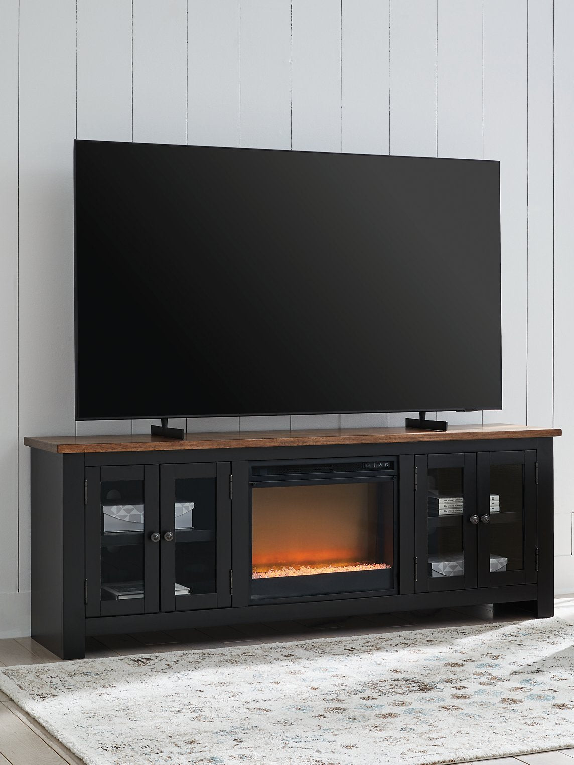 Wildenauer 76" TV Stand with Electric Fireplace - Furniture 4 Less Outlet (Salinas,CA)