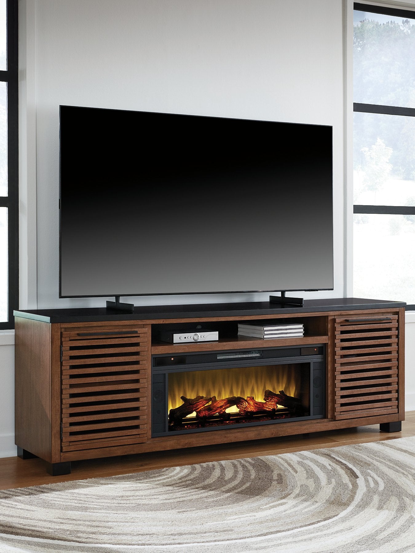 Kallari 84" TV Stand with Electric Fireplace - Furniture 4 Less Outlet (Salinas,CA)