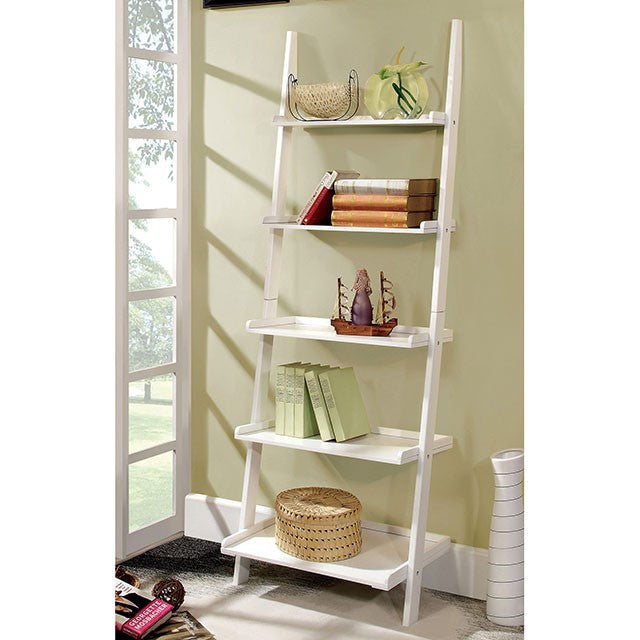Sion White Ladder Shelf - Furniture 4 Less Outlet (Salinas,CA)