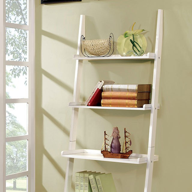 Sion White Ladder Shelf - Furniture 4 Less Outlet (Salinas,CA)