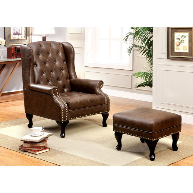 VAUGH Rustic Brown Ottoman - Furniture 4 Less Outlet (Salinas,CA)