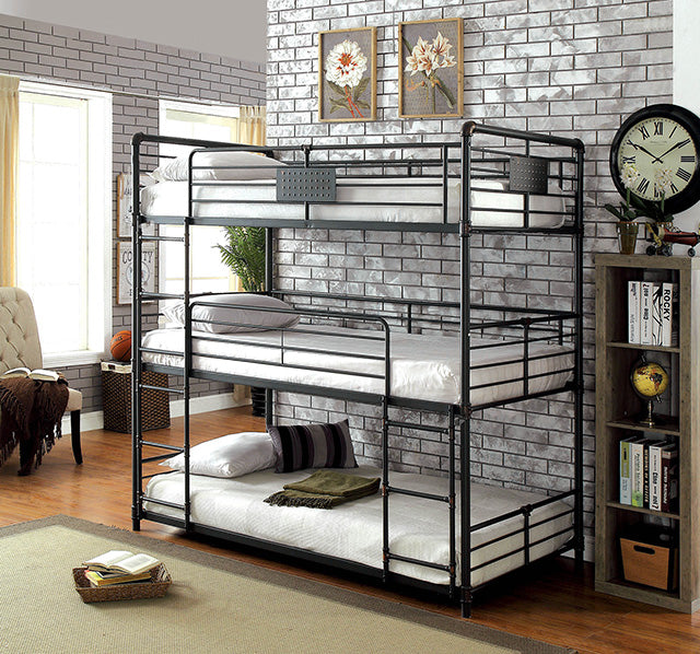 Olga I Antique Black Full/Full Bunk Bed - Furniture 4 Less Outlet (Salinas,CA)