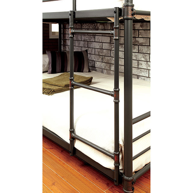 Olga I Antique Black Full/Full Bunk Bed - Furniture 4 Less Outlet (Salinas,CA)