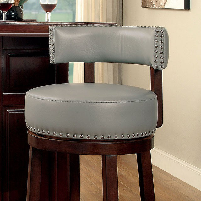 SHIRLEY Dark Oak/Gray 29" Bar Stool - Furniture 4 Less Outlet (Salinas,CA)